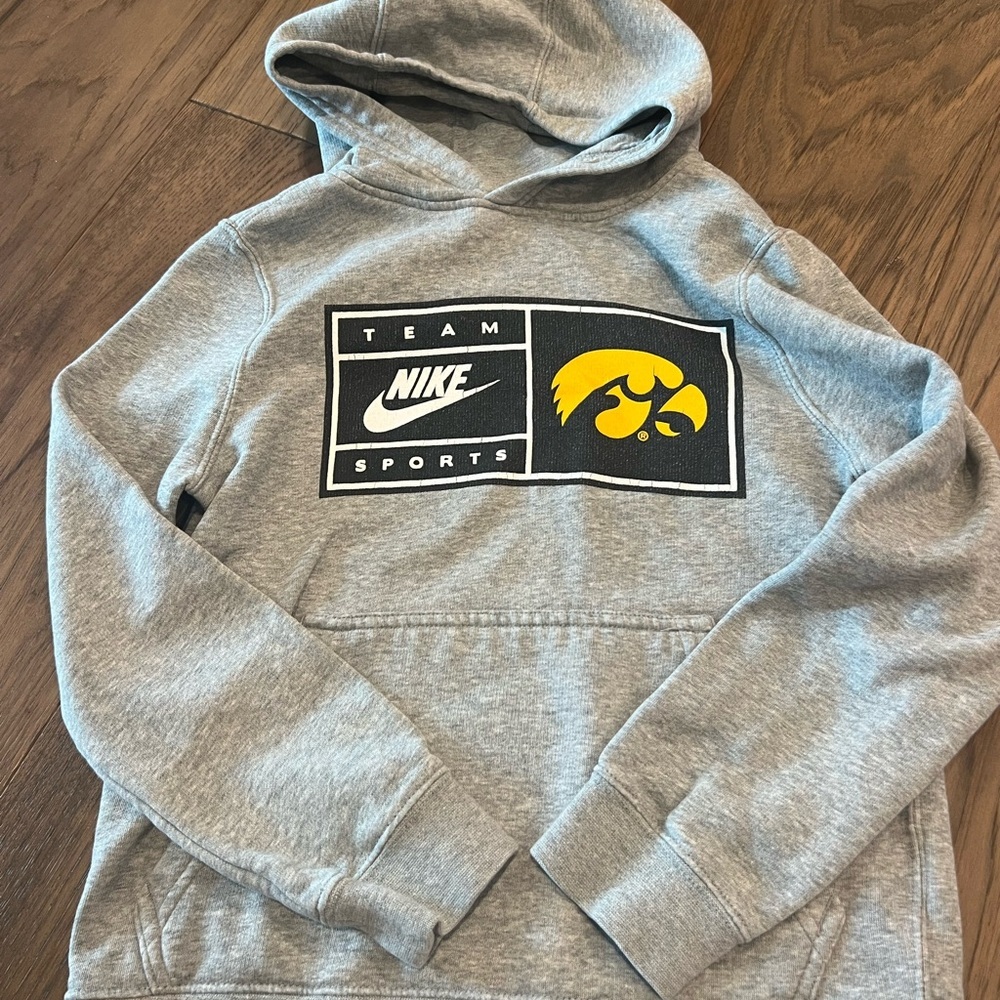 Nike Gray Team Sports Kids Hoodie